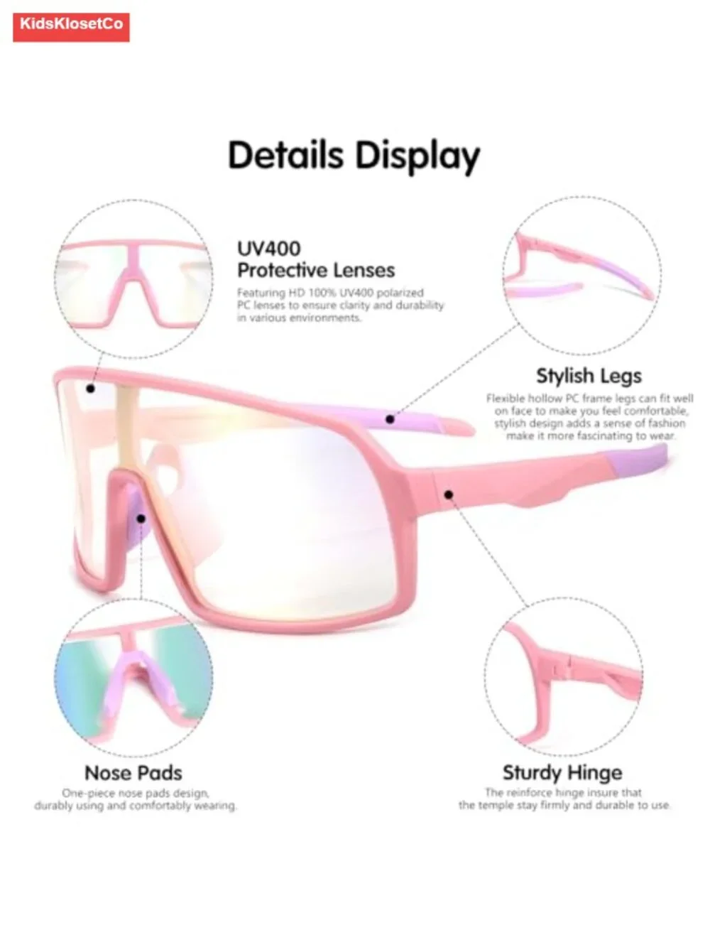 Kids Sports Sunglasses Boys Baseball Sun Glasses UV Protection Polarized Sports